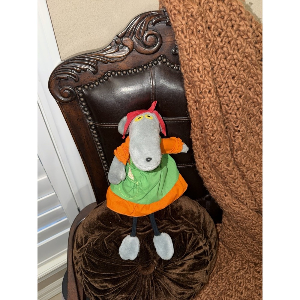 Knickerbocker Periwinkle Grey Mouse Shelf Sitter Plush Stuffed Animal 1978